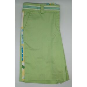 Lilly‎ Pulitzer Chino Shorts Women's 10 Green Preppy Beach Coastal Patch Trimmed